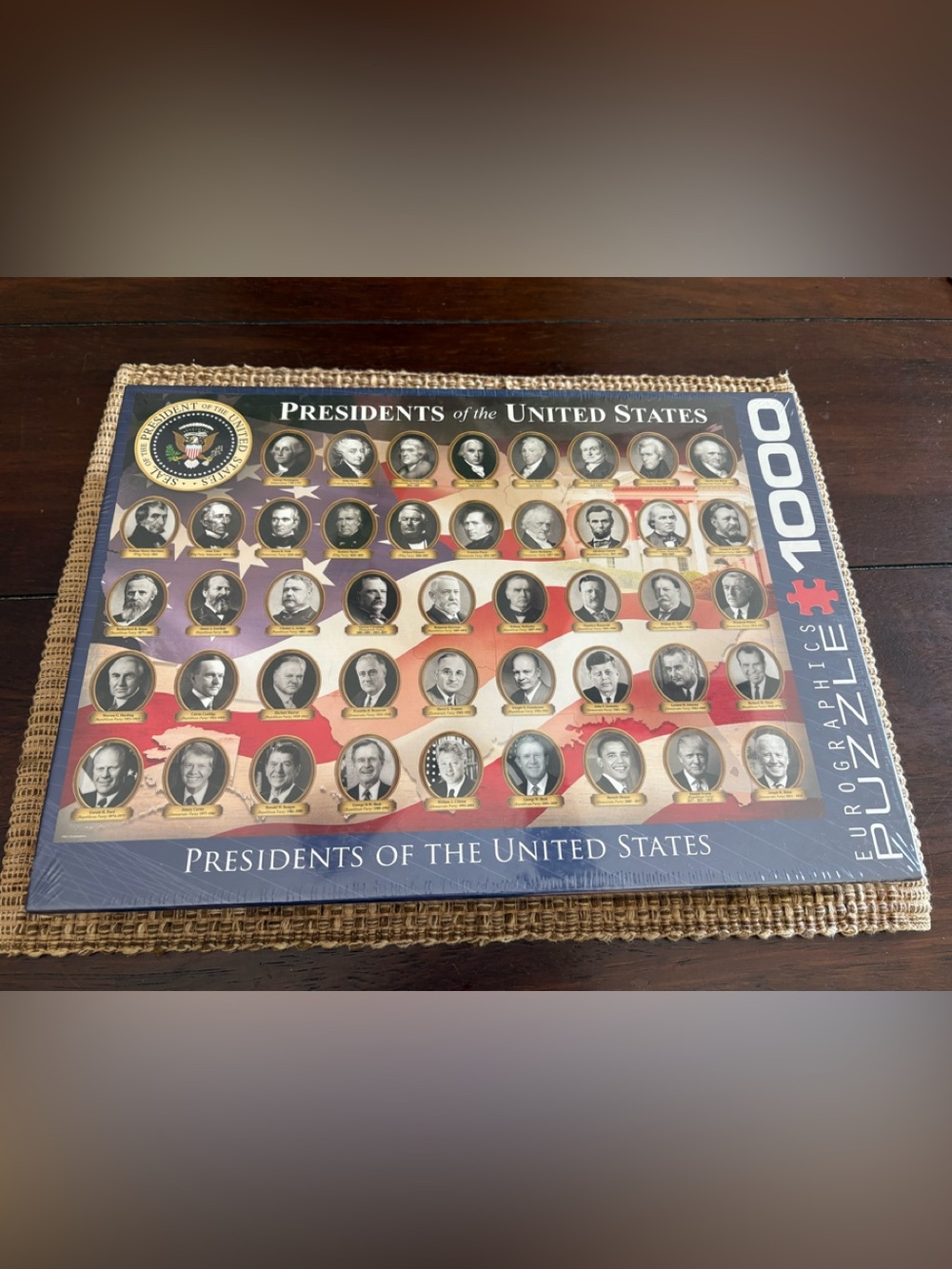 Presidents of the United States Art Puzzle - - Red, Navy 1000 Pieces
